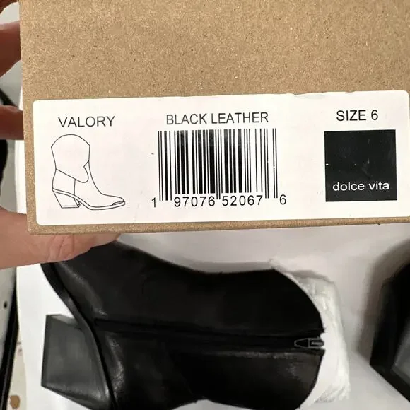 DOLCE VITA New in Box Evereve Vallory Western Bootie in Black Leather // 6 - Picture 10 of 11
